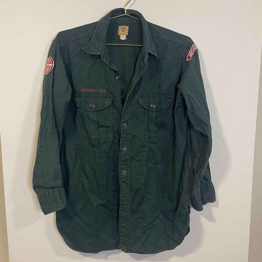 Boy Scout Button Down With Patches - image 1